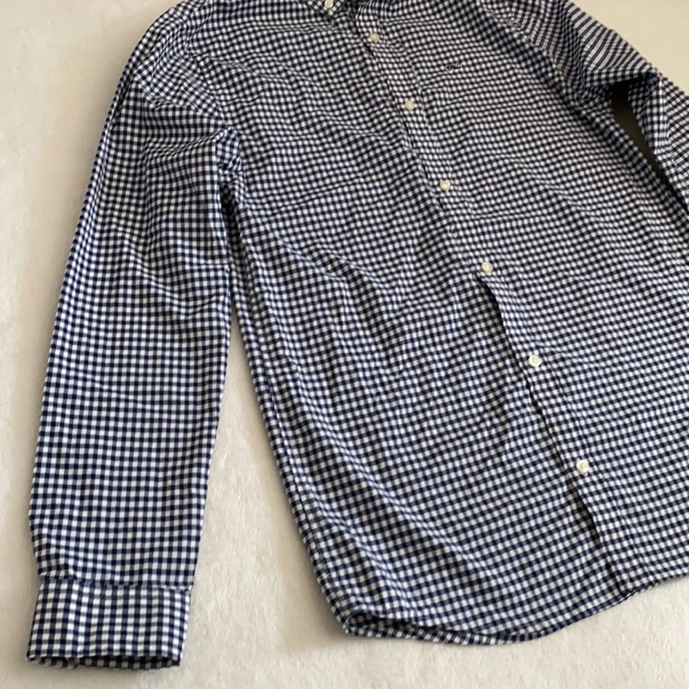 Vineyard Vines | Performance Gingham Button Down Nylon Whale Shirt Blue (L/16) - Picture 5 of 16